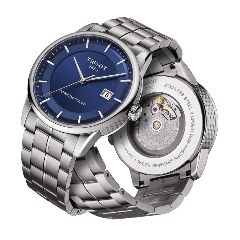 huiselijk Garantie Toneelschrijver Tissot Luxury Powermatic 80 Blue Dial Steel Auto Watch, 41mm