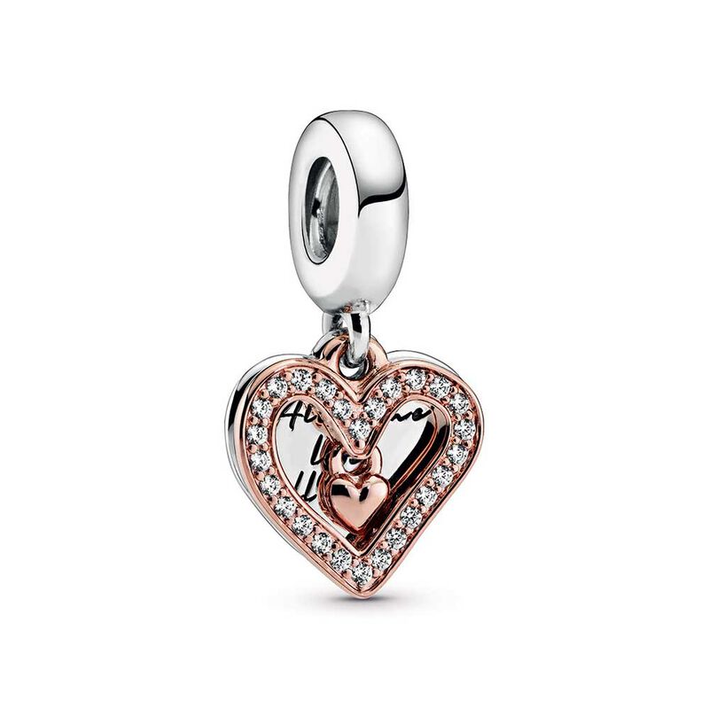 Pandora Sparkling Freehand CZ Heart Dangle Charm image number 0