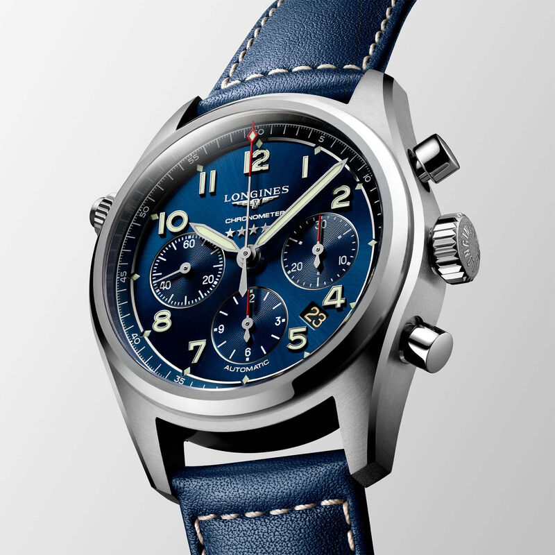 Longines Spirit Automatic Blue Leather Chronometer Watch, 42mm image number 1