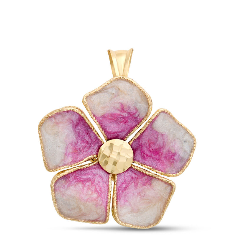 Toscano Floral Enamel Brooch, 14K Yellow Gold image number 0