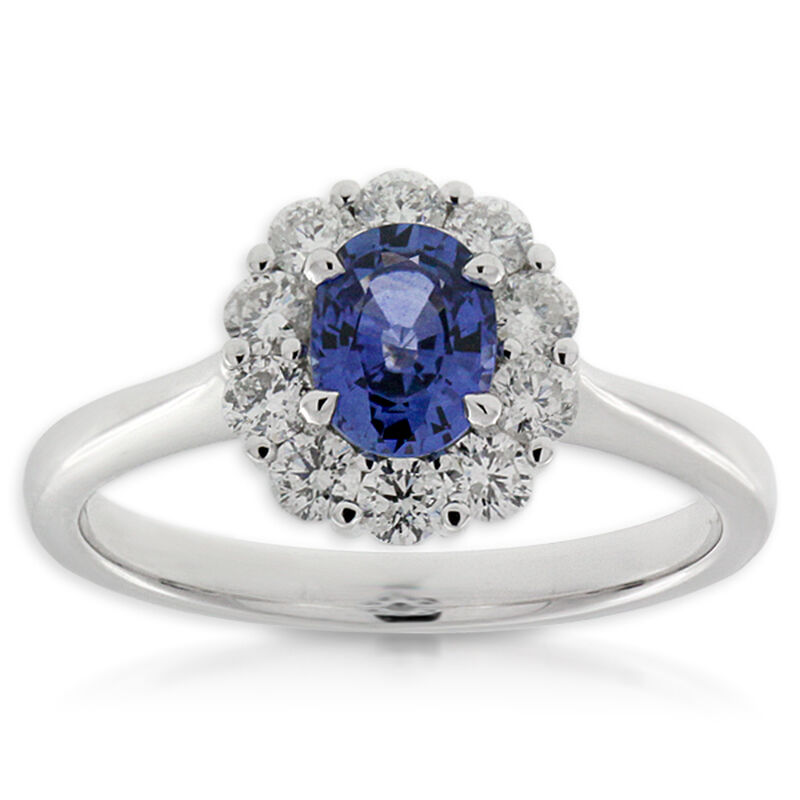 Sapphire & Diamond Ring 14K image number 9