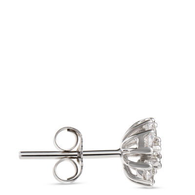 Flower-Shaped Diamond Studs, 14K White Gold