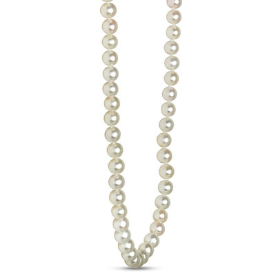 Classic 18-Inch Cultured Pearl Necklace, 14K Yellow Gold