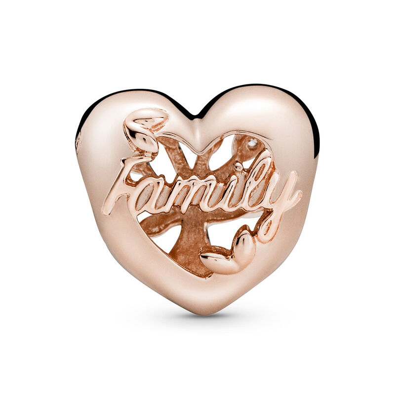 Pandora Openwork Family Tree Heart CZ Charm image number 1
