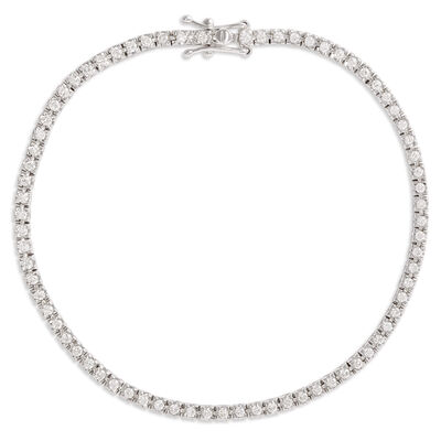 7-Inch Diamond Bracelet, 14K White Gold