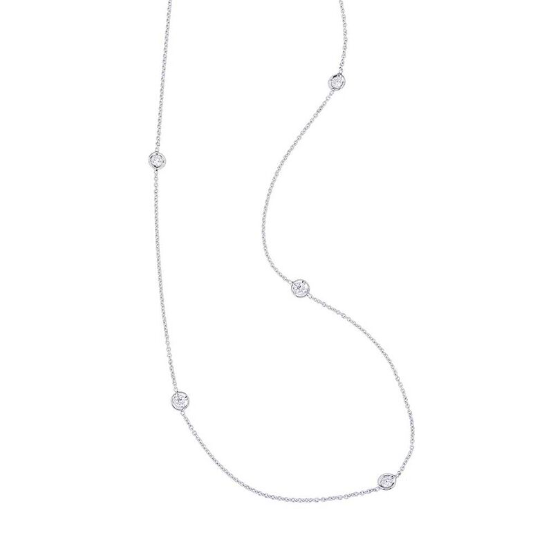 Roberto Coin Diamonds by the Inch 5-Station Diamond Necklace 18K image number 0