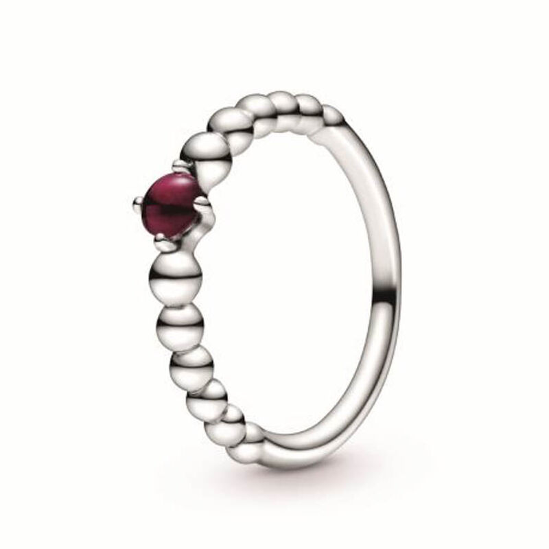 Pandora Purely Pandora Dark Red Topaz Beaded Ring image number 0