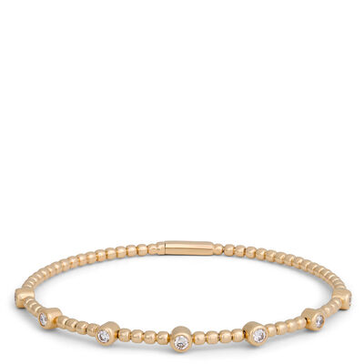 Flexy Diamond Bangle, 14K Yellow Gold