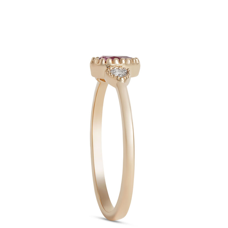 Pear Shaped Amethyst and Diamond Ring, 14K Yellow Gold image number 1