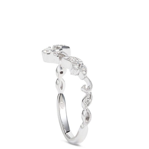 Floral Vine Diamond Ring, 14K White Gold