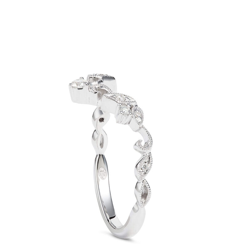Floral Vine Diamond Ring, 14K White Gold image number 1
