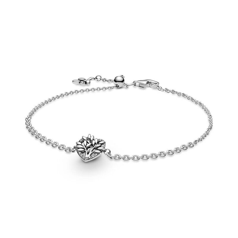 Pandora Heart Family Tree CZ Chain Bracelet image number 0