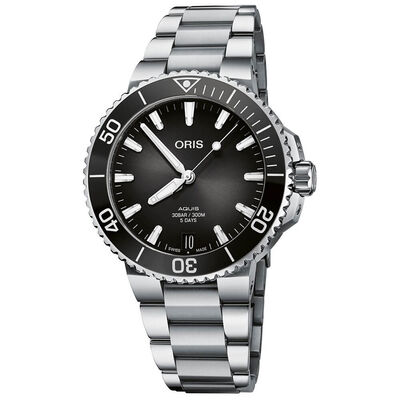 Oris Aquis Calibre 400 Anthracite Steel Date Watch, 41.5mm