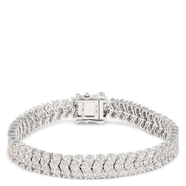 Marquise Cut Diamond Tennis Bracelet, 14K White Gold