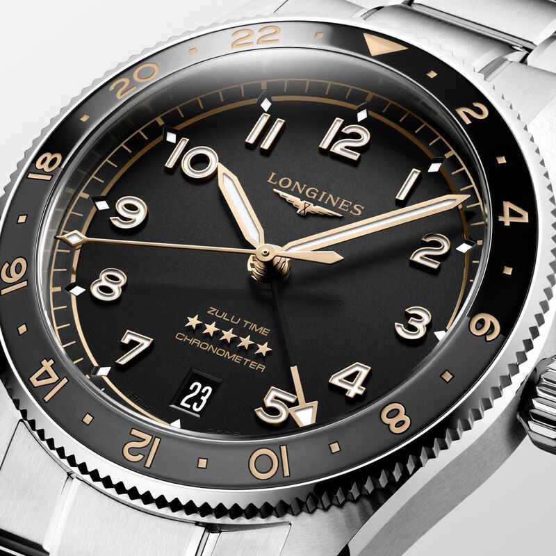 Longines Spirit Zulu Time Black Dial Watch, 39mm image number 3