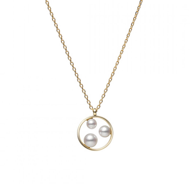 Mikimoto Open Circle Triple Akoya Cultured Pearl Necklace 18K image number 0