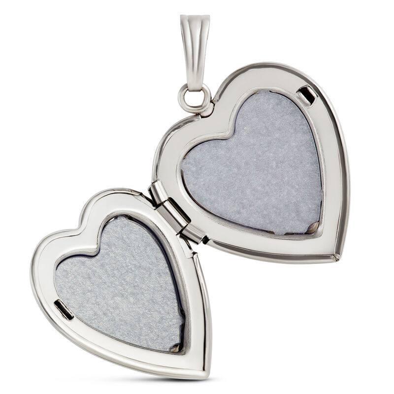 Diamond Heart Locket in Sterling Silver image number 2