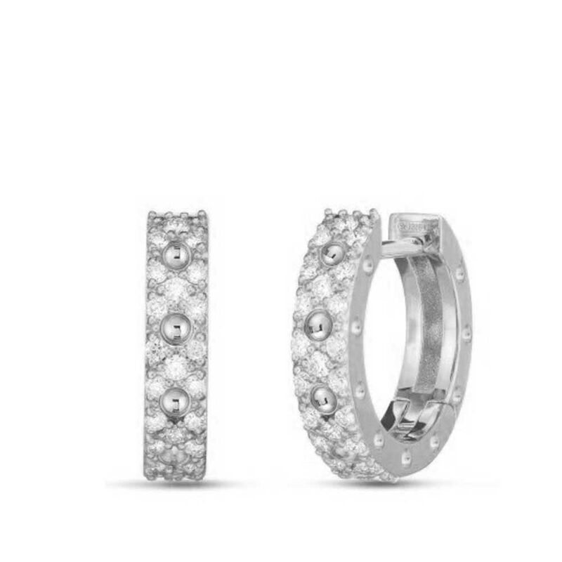 Roberto Coin Symphony Pois Moi Diamond Hoop Earrings 18K image number 1