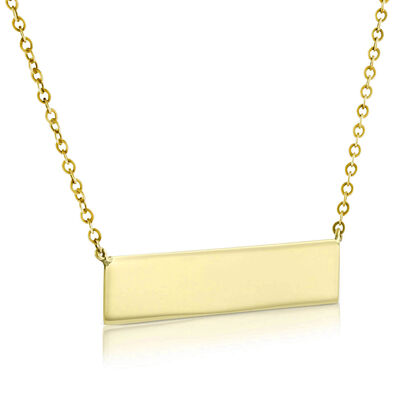 Engravable Bar Necklace 14K