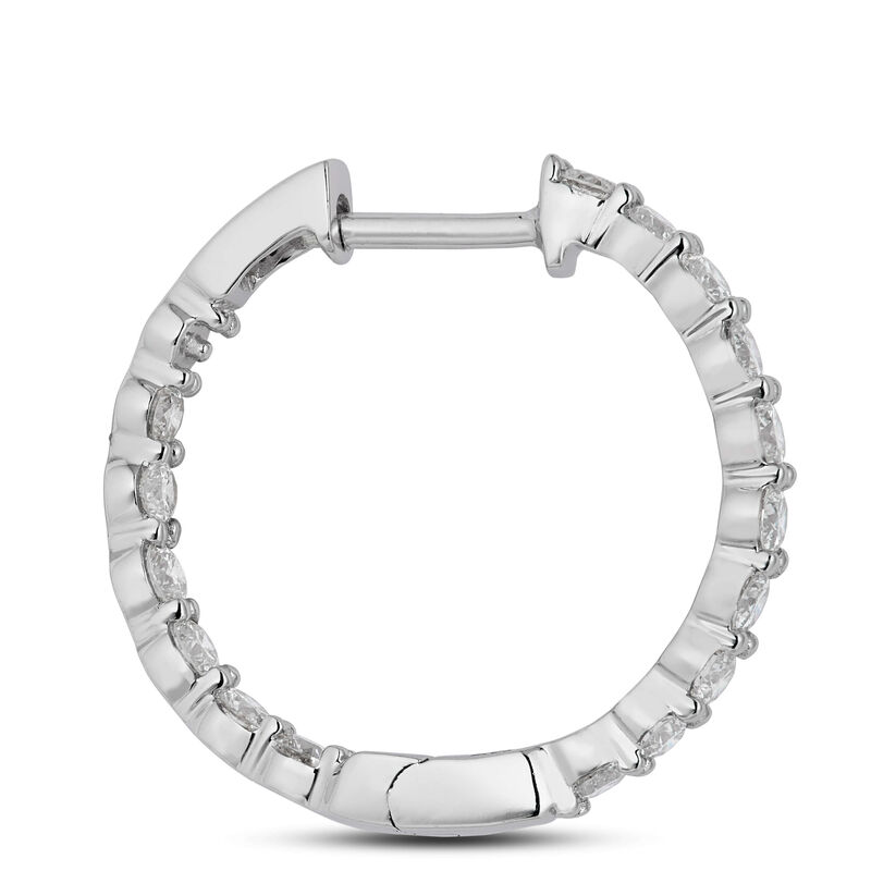 Inside Out Diamond Hoop Earrings 14K, 1 ctw. image number 1
