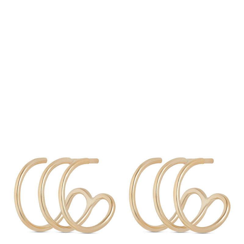 10mm Triple Cuff Earrings, 14K Yellow Gold image number 0