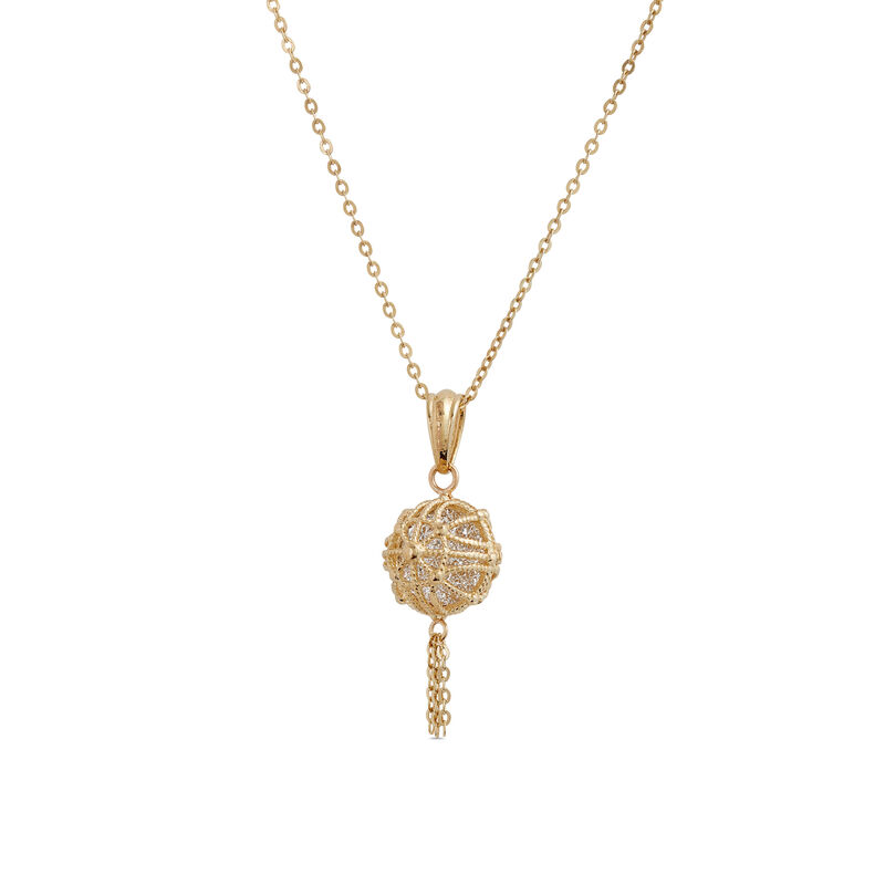 Toscano Two-Tone Ball & Tassel Necklace 14K image number 0