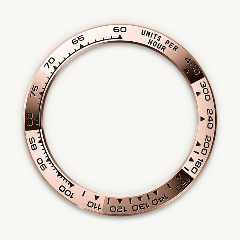 rolex cosmograph daytona in 18 ct everose gold, m126505-0005 - the tachymetric scale - ben bridge