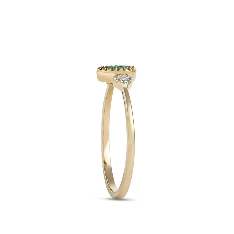 Pear Shaped Emerald Ring, 14K Yellow Gold image number 1