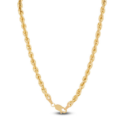 Bold Hollow Rope Link Necklace, 14K Yellow Gold