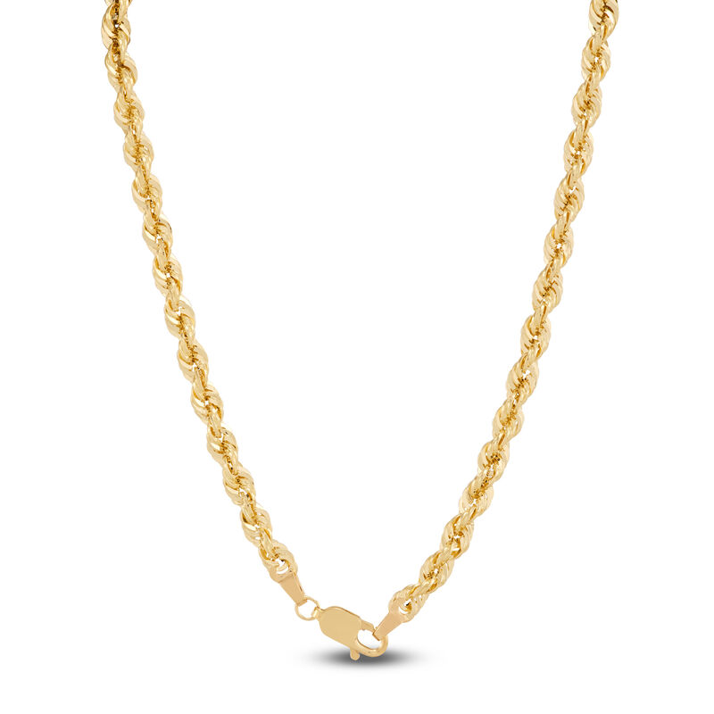 Bold Hollow Rope Link Necklace, 14K Yellow Gold image number 1
