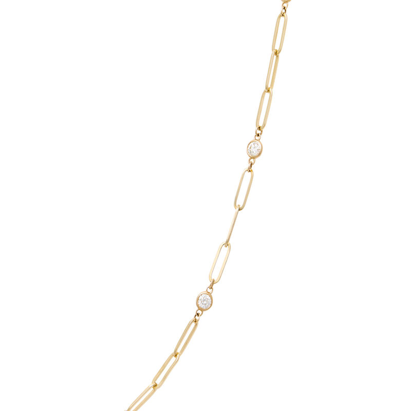 Classic 18-Inch Round Diamond Station Necklace, 1 &frac12; Total Carat Weight, 14K Yellow Gold image number 4
