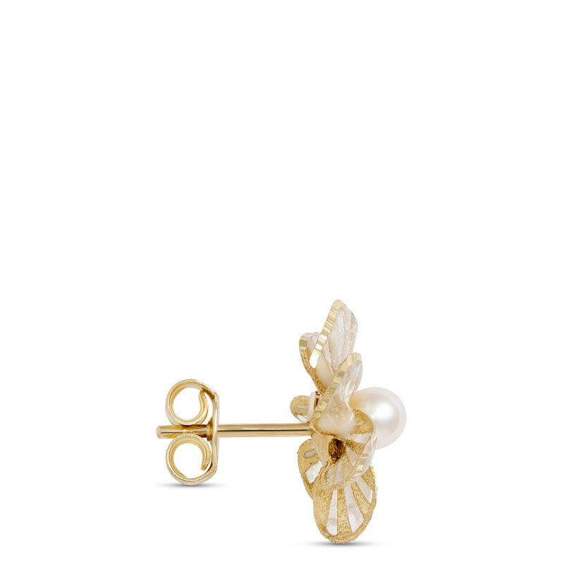 Toscano Daisy-Shaped Enamel Studs, 14K Yellow Gold image number 1