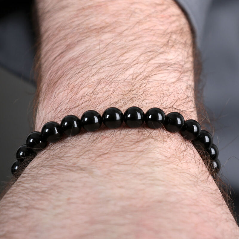 Onyx Men's Bead Bracelet image number 4