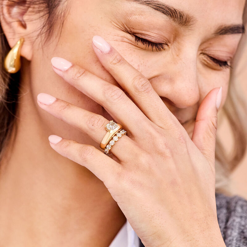 Bella Ponte Cushion Cut Diamond Engagement Ring, 14K Yellow Gold image number 2