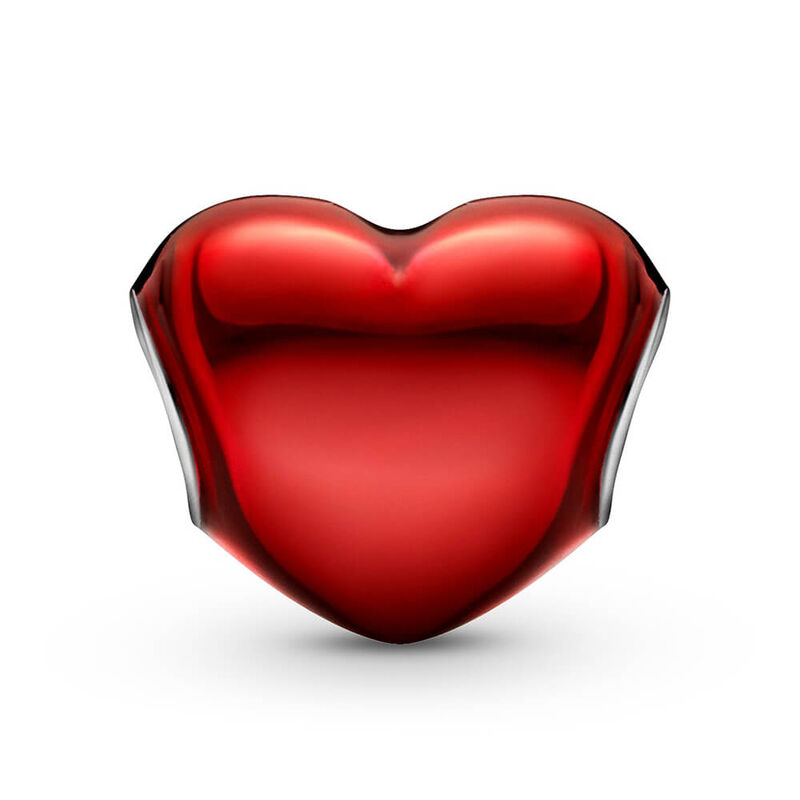 Pandora Metallic Red Heart Enamel Charm image number 1