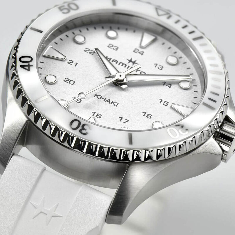 Hamilton Khaki Navy Scuba White Rubber Quartz Watch, 37mm image number 3