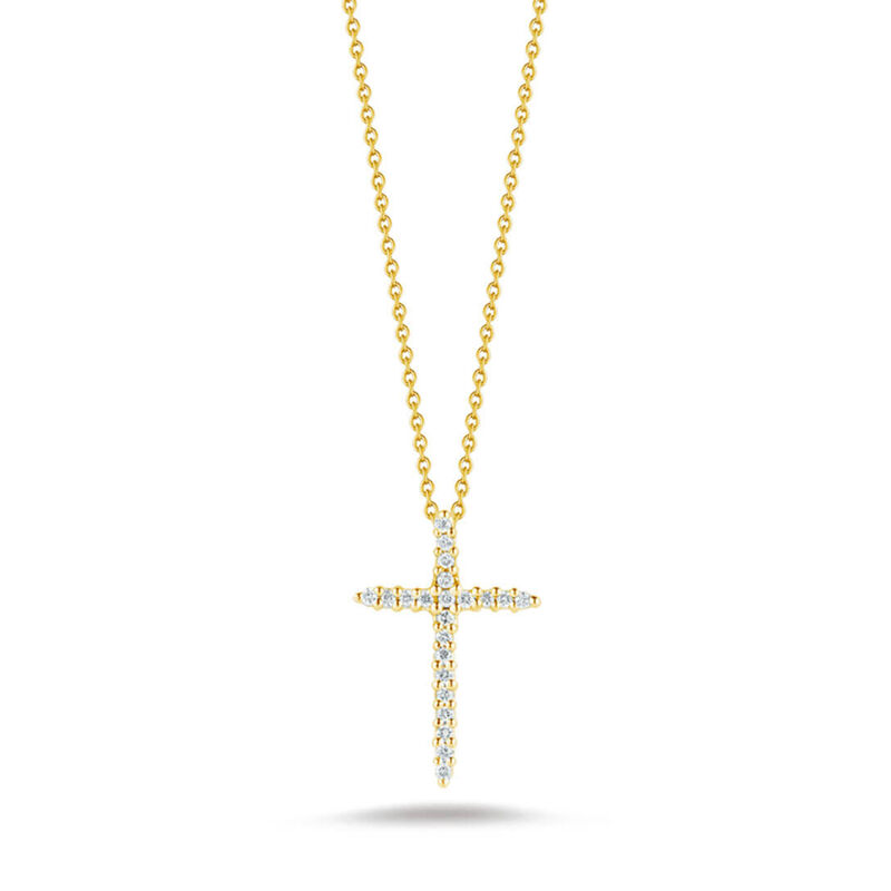 Roberto Coin Tiny Treasures Diamond Cross Necklace 18K image number 0
