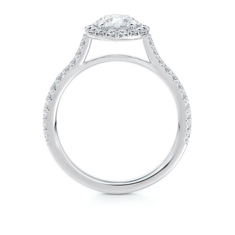 De Beers Forevermark Round Diamond Halo Engagement Ring 18K image number 2