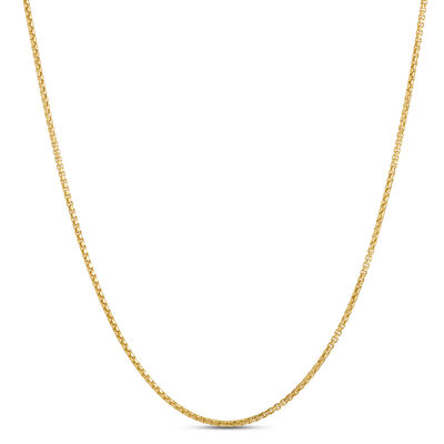 Toscano 24 Inch Box Link Necklace, 14k Yellow Gold