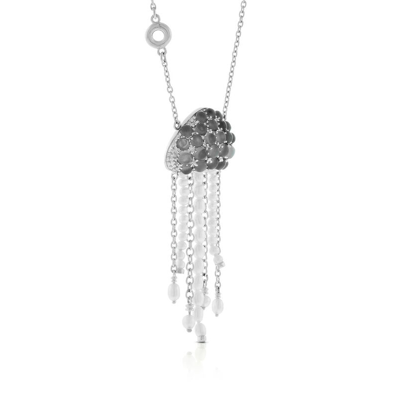 Lisa Bridge Cultured Freshwater Pearls & Gray Moonstone Jellyfish Necklace in Sterling Silver image number 2