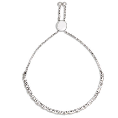 Bolo Diamond Tennis Bracelet, 14k White Gold