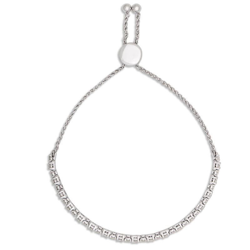 Bolo Diamond Tennis Bracelet, 14k White Gold image number 1