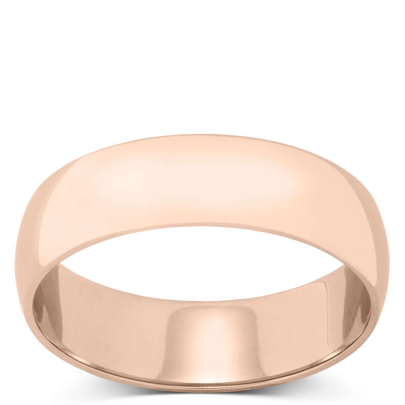 Rose Gold Polished Rounded 6mm Band 14K image number 0