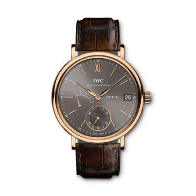 IWC Portofino Hand-Wound Eight Days Brown Dial Watch, 45mm