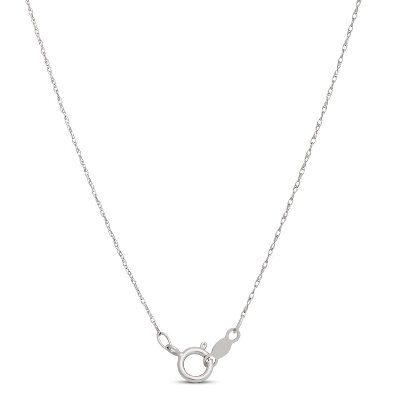 Pearl and Blue Topaz Pendant Necklace, 14k White Gold image number 3