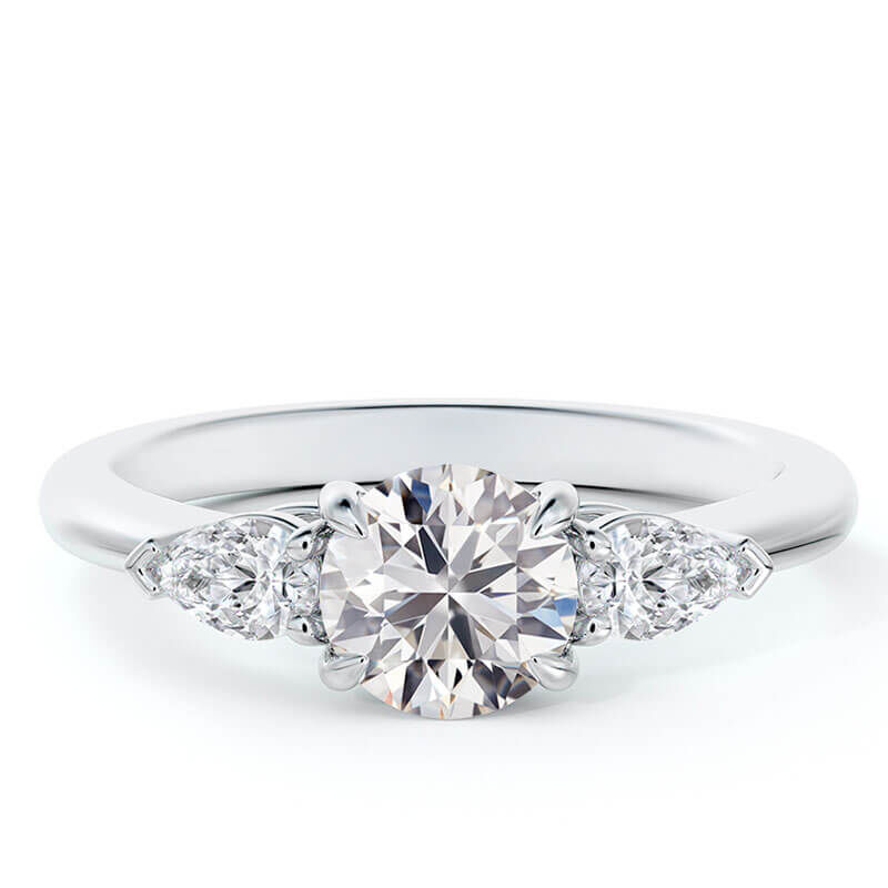 De Beers Forevermark Accents™ Round & Pear Diamond Engagement Ring 18K image number 0