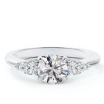 De Beers Forevermark Accents™ Round & Pear Diamond Engagement Ring 18K