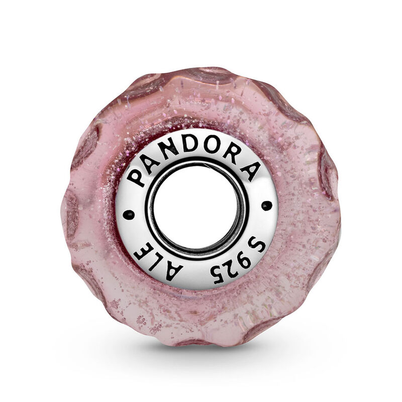Pandora Wavy Fancy Pink Murano Glass Charm image number 3