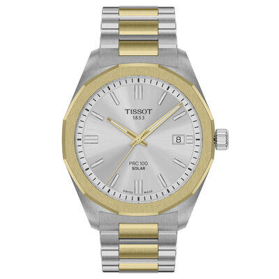 TISSOT PRC 100 Solar Silver Dial Watch, 39mm