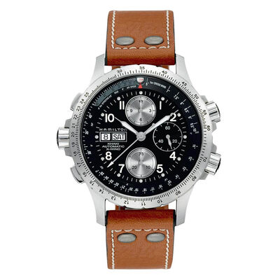 Hamilton Khaki Aviation X-Wind Auto Chrono Black Dial Watch, 44mm